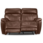Stallion Leather Dual Power Reclining Loveseat - Chestnut