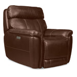 Stallion Leather Dual Power Recliner - Chestnut
