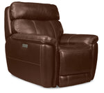 Stallion Leather Dual Power Recliner - Chestnut