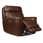 Stallion Leather Dual Power Reclining Sofa and Chair Set - Chestnut