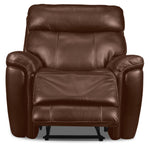 Stallion Leather Dual Power Recliner - Chestnut
