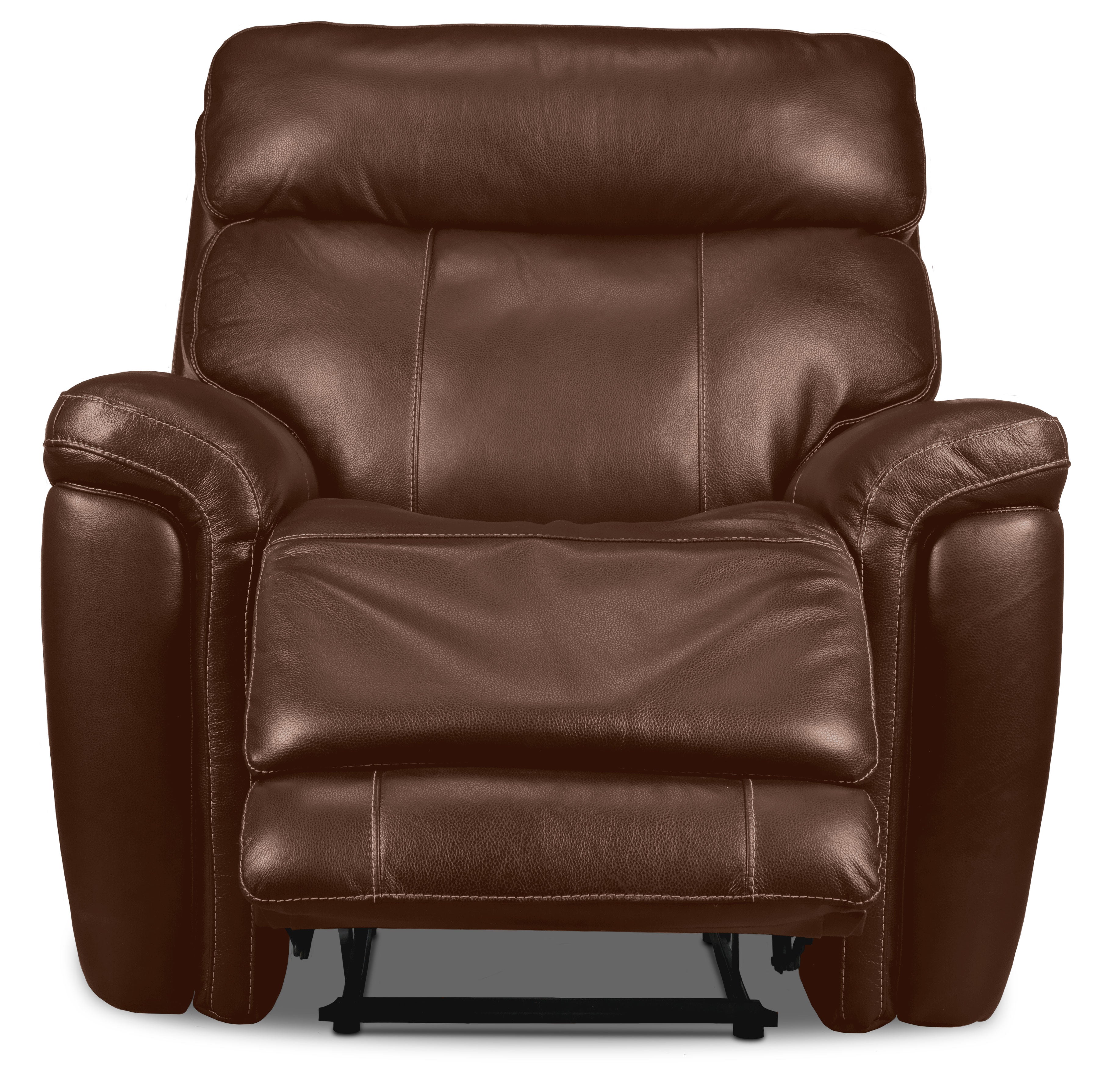 Stallion Leather Dual Power Recliner - Chestnut