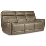 Stallion Leather Dual Power Reclining Sofa - Pebble