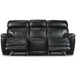 Stallion Leather Dual Power Reclining Sofa - Midnight Black