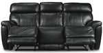 Stallion Leather Dual Power Reclining Sofa - Midnight Black