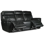 Stallion Leather Dual Power Reclining Sofa - Midnight Black