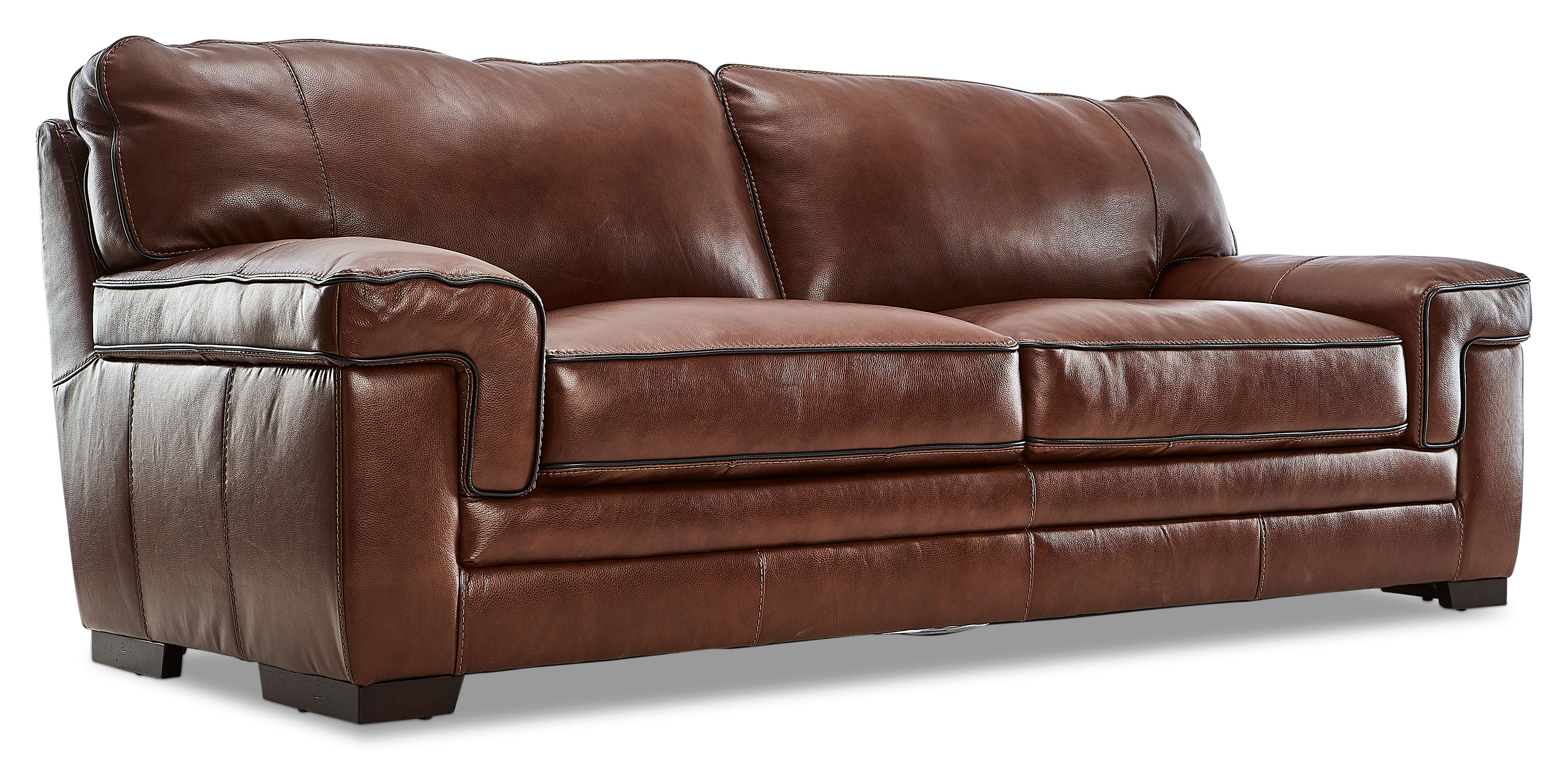 Stampede Leather Sofa and Loveseat Set - Cognac | Leon's