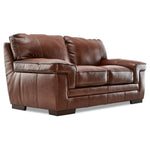 Stampede Leather Sofa and Loveseat Set - Cognac