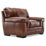 Stampede Leather Sofa and Chair Set - Cognac