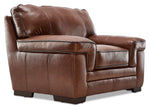 Stampede Leather Sofa and Chair Set - Cognac