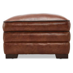 Stampede Leather Ottoman - Cognac