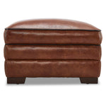 Stampede Leather Ottoman - Cognac