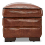Stampede Leather Ottoman - Cognac