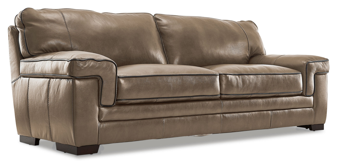 Stampede Leather 3 Pc. Living Room Package - Buff
