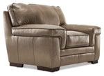 Stampede Leather Sofa and Chair Set - Buff