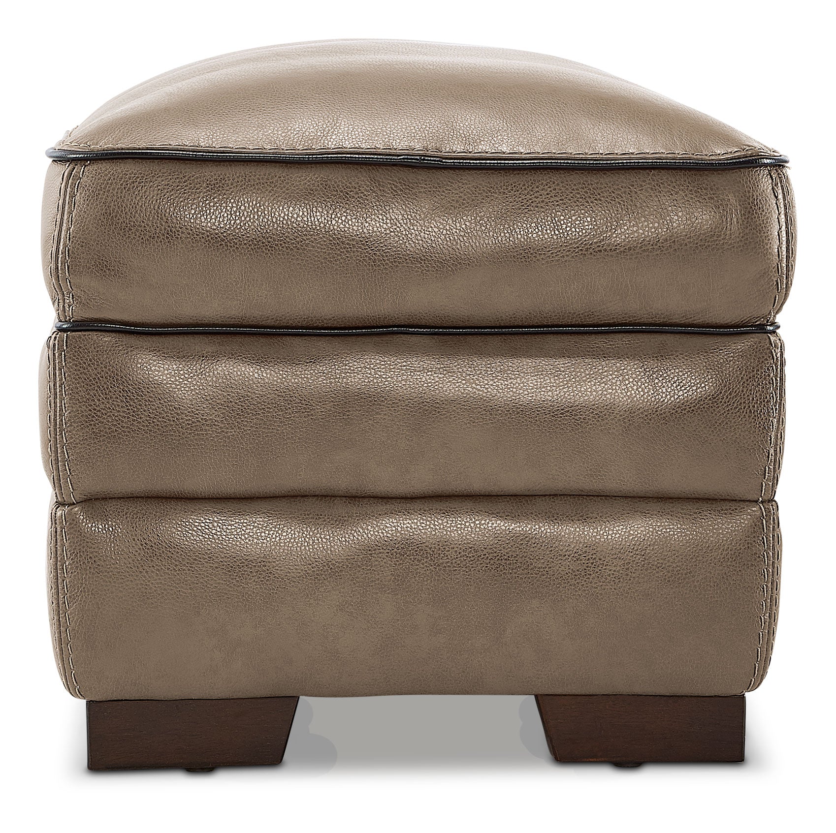 Stampede Leather Ottoman - Buff