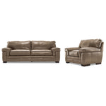 Stampede Leather 2 Pc. Living Room Package w/ Chair - Buff
