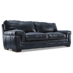 Stampede Leather Sofa, Loveseat and Chair Set - Cobalt