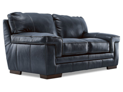 Stampede Leather Loveseat - Cobalt