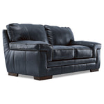 Stampede Leather Sofa, Loveseat and Chair Set - Cobalt