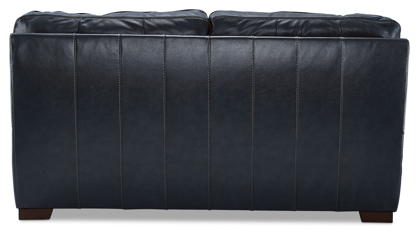 Stampede Leather Loveseat - Cobalt