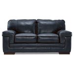 Stampede Leather Loveseat - Cobalt