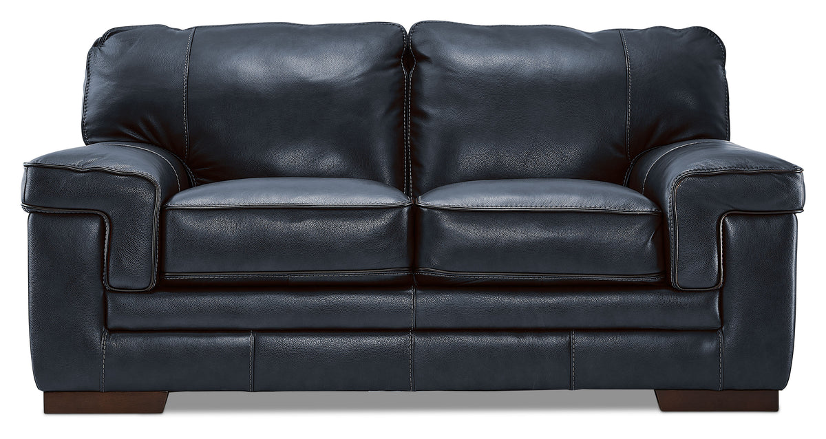 Stampede Leather Loveseat Cobalt Leon's