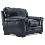 Stampede Leather 2 Pc. Living Room Package w/ Chair - Cobalt