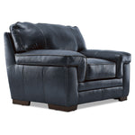 Stampede Leather Sofa, Loveseat and Chair Set - Cobalt