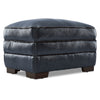 Stampede Leather Ottoman - Cobalt