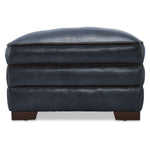 Stampede Leather Ottoman - Cobalt