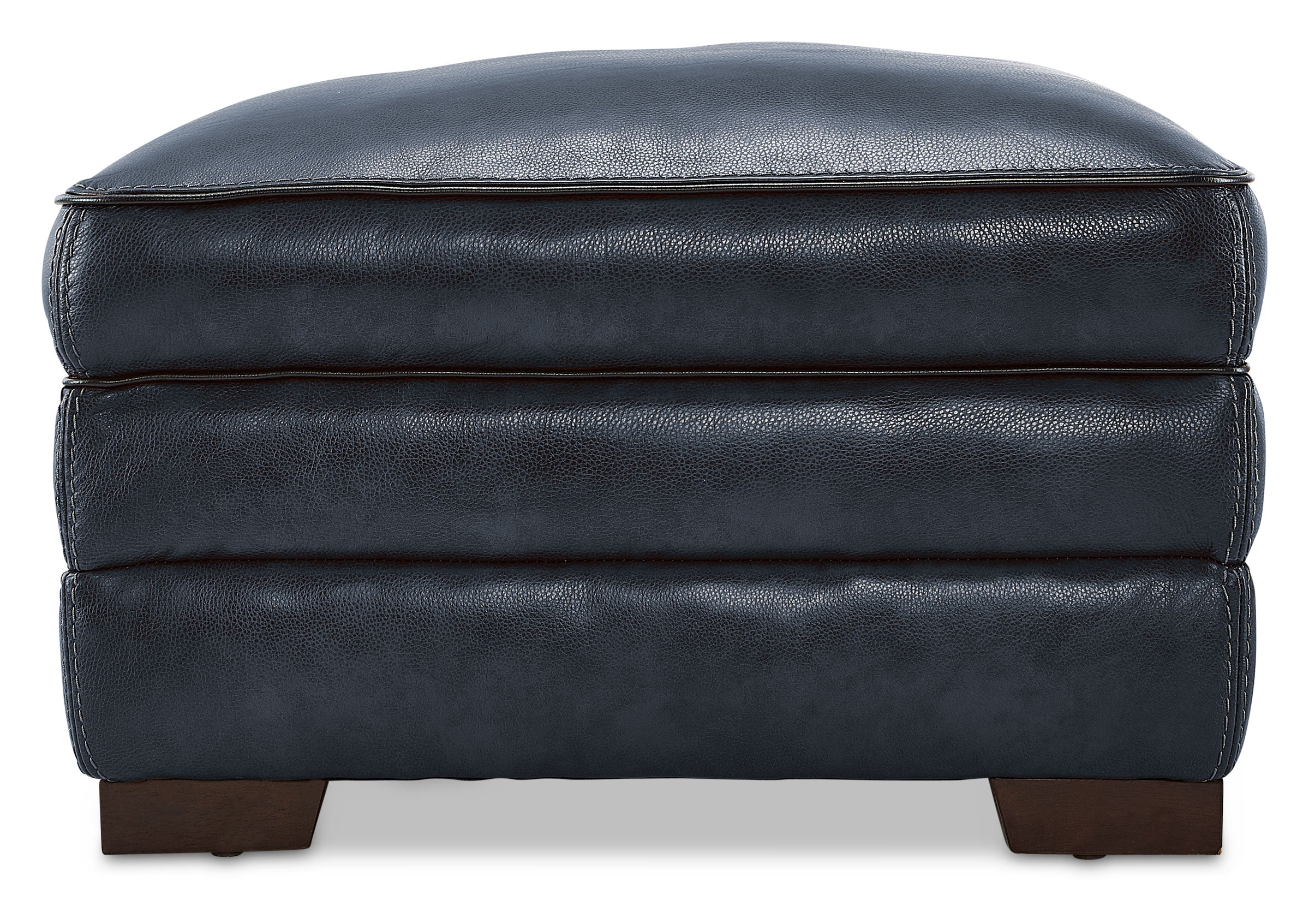 Stampede Leather Ottoman - Cobalt