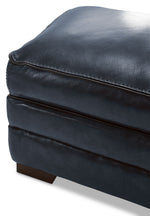 Stampede Leather Ottoman - Cobalt