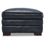 Stampede Leather Ottoman - Cobalt