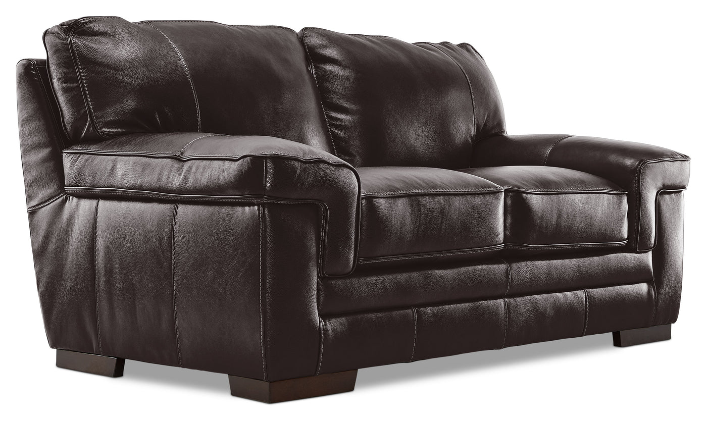Stampede Leather 2 Pc. Living Room Package w/ Loveseat - Coffee