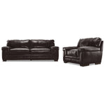 Stampede Leather 2 Pc. Living Room Package w/ Chair - Coffee