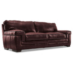 Stampede Leather Sofa and Loveseat Set - Salsa