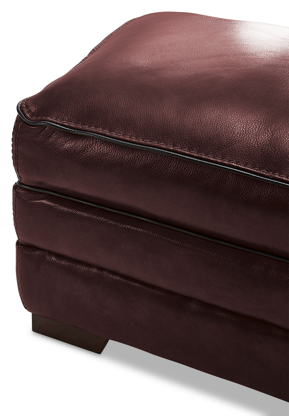 Stampede Leather Ottoman - Salsa