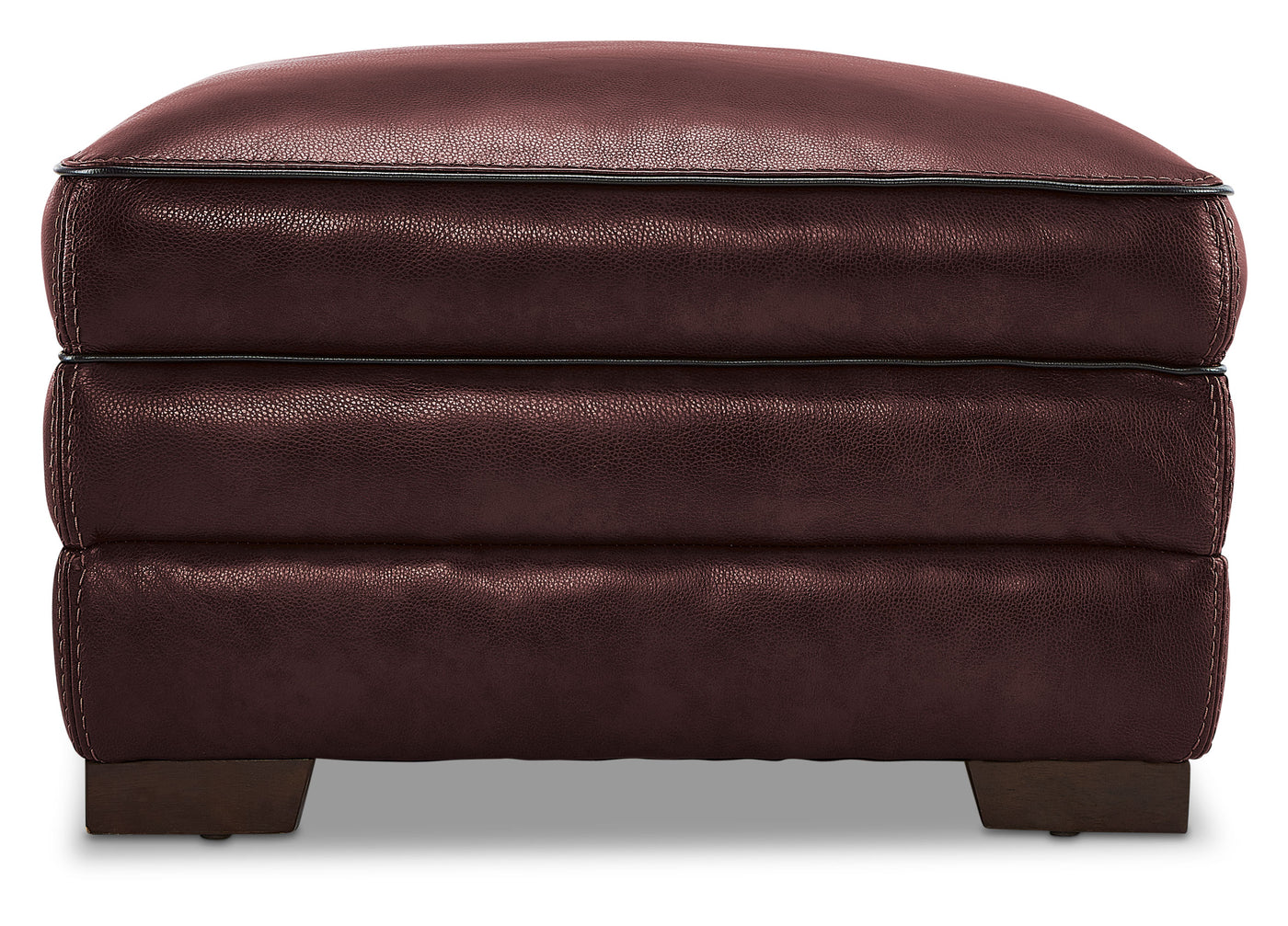 Stampede Leather Ottoman - Salsa