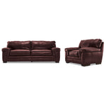 Stampede Leather 2 Pc. Living Room Package w/ Chair - Salsa
