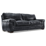 Stampede Leather Sofa, Loveseat and Chair Set - Charcoal