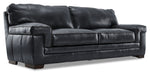 Stampede Leather Sofa, Loveseat and Chair Set - Charcoal