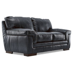 Stampede Leather Sofa and Loveseat Set - Charcoal