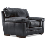 Stampede Leather Sofa, Loveseat and Chair Set - Charcoal