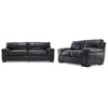 Stampede Leather Sofa and Loveseat Set - Charcoal