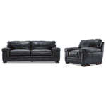 Stampede Leather 2 Pc. Living Room Package w/ Chair - Charcoal