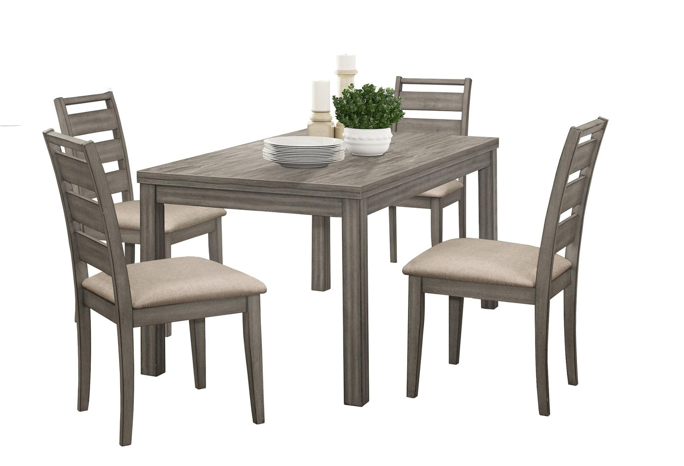 Bainbridge 5piece Dining Set Weathered Grey Leon's