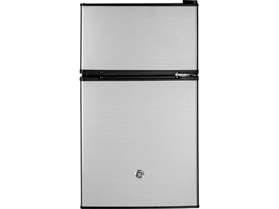 GE Stainless Steel Double Door Compact Refrigerator (3.1 Cu. Ft.) - GDE03GLKLB