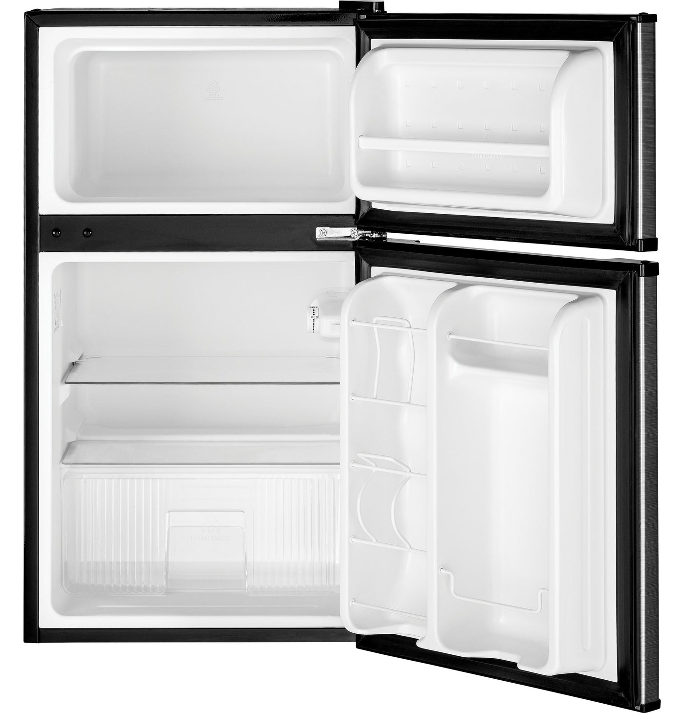 GE Stainless Steel Double Door Compact Refrigerator (3.1 Cu. Ft.) - GDE03GLKLB