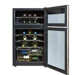GE Stainless Steel 29-Bottle Dual Zone Wine Cooler - PXR03FLMFSC